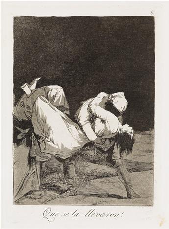 FRANCISCO JOSÉ DE GOYA Group of 6 etchings with aquatint from Los Caprichos.